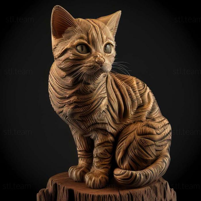 3D модель Смугастий кіт (STL)